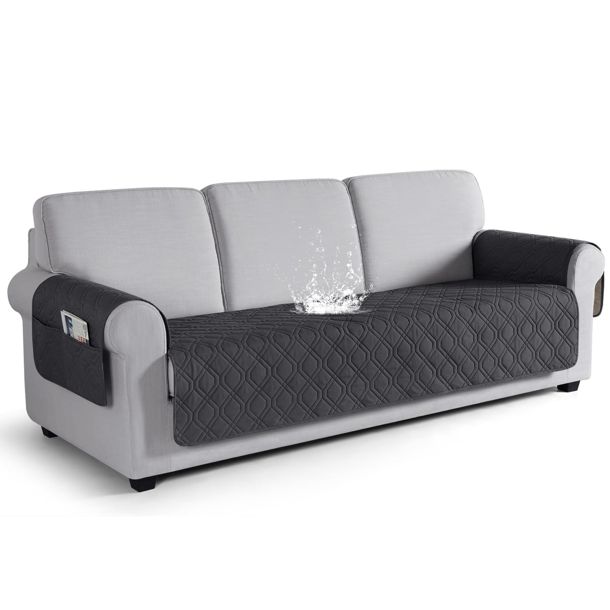 VANSOFY Waterproof Couch Cover for Pets, Dark Gray, 67.3"