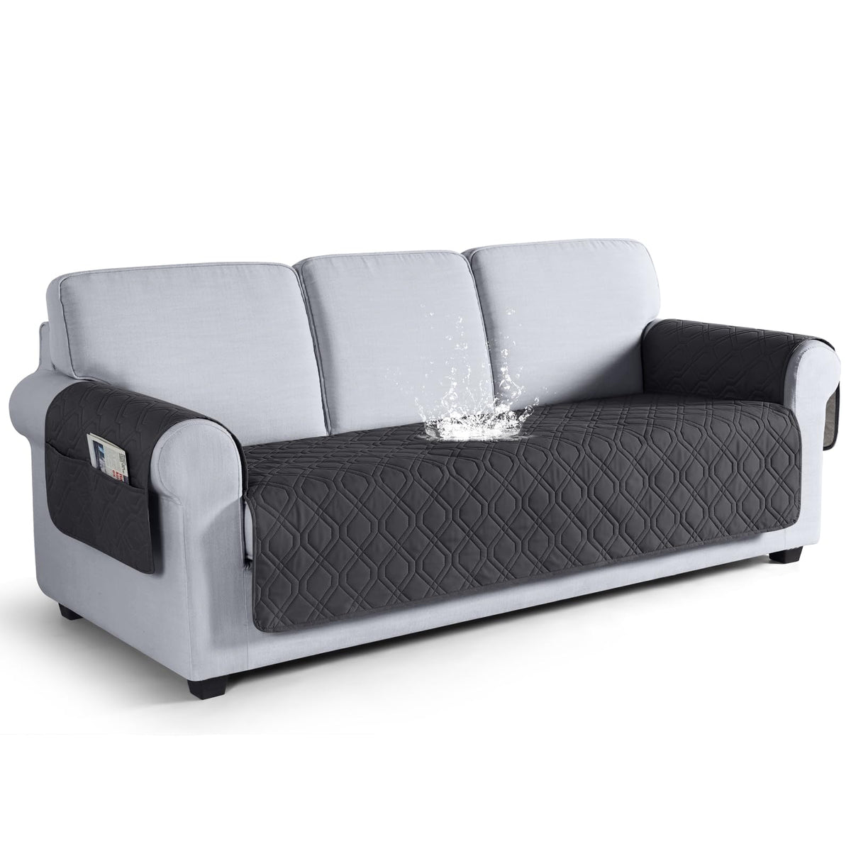 VANSOFY Waterproof Couch Cover for Pets, Dark Gray, 67.3"
