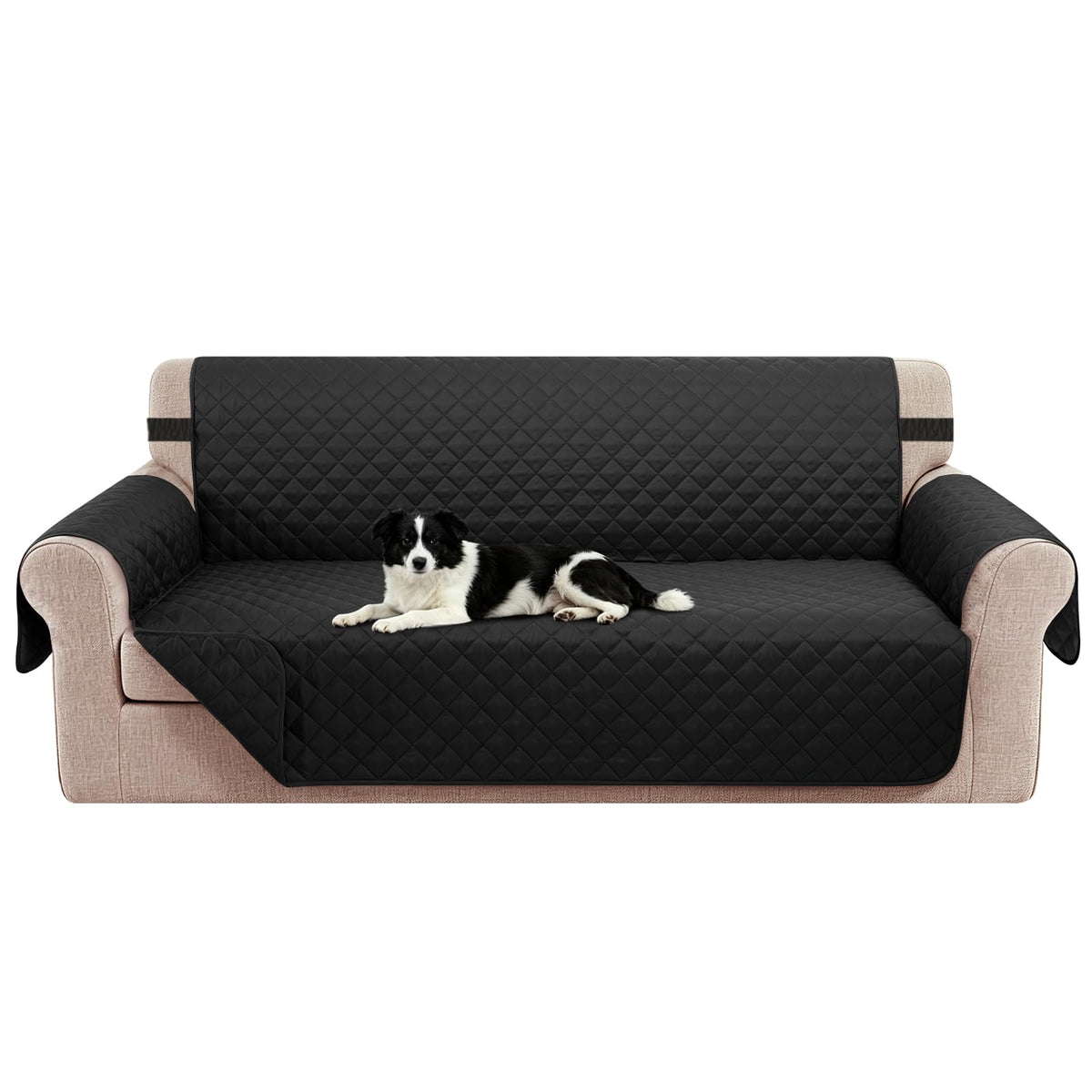 Reversible Sofa Cover for 3 Cushion, Chocolate/Beige