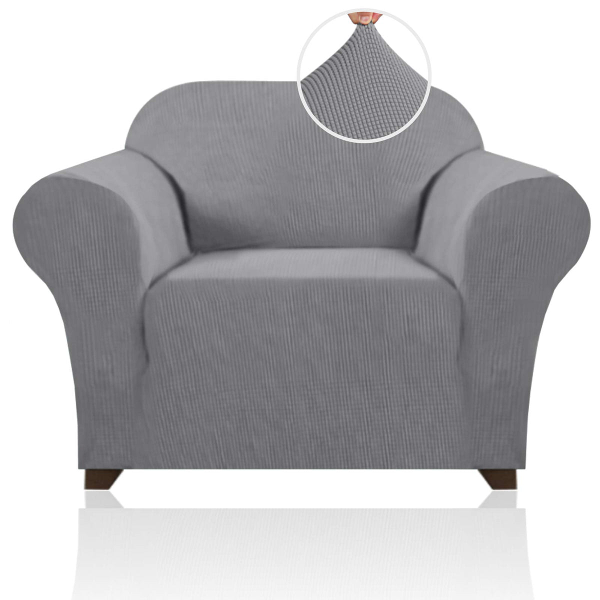 PrinceDeco Stretch Loveseat Sofa Cover Slipcover Couch Cover for 2 Cushion Sofa Washable Sofa Cover for Pets Friendly Furniture Protector Covers with Non Slip Bottom(Loveseat, Brown)