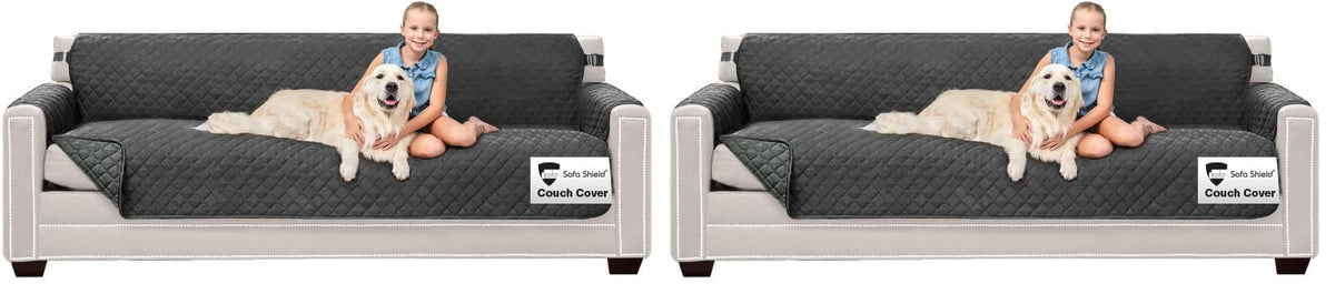 Sofa Shield® Couch Sofa Slip Cover for Dogs with Strap, Navy Sand