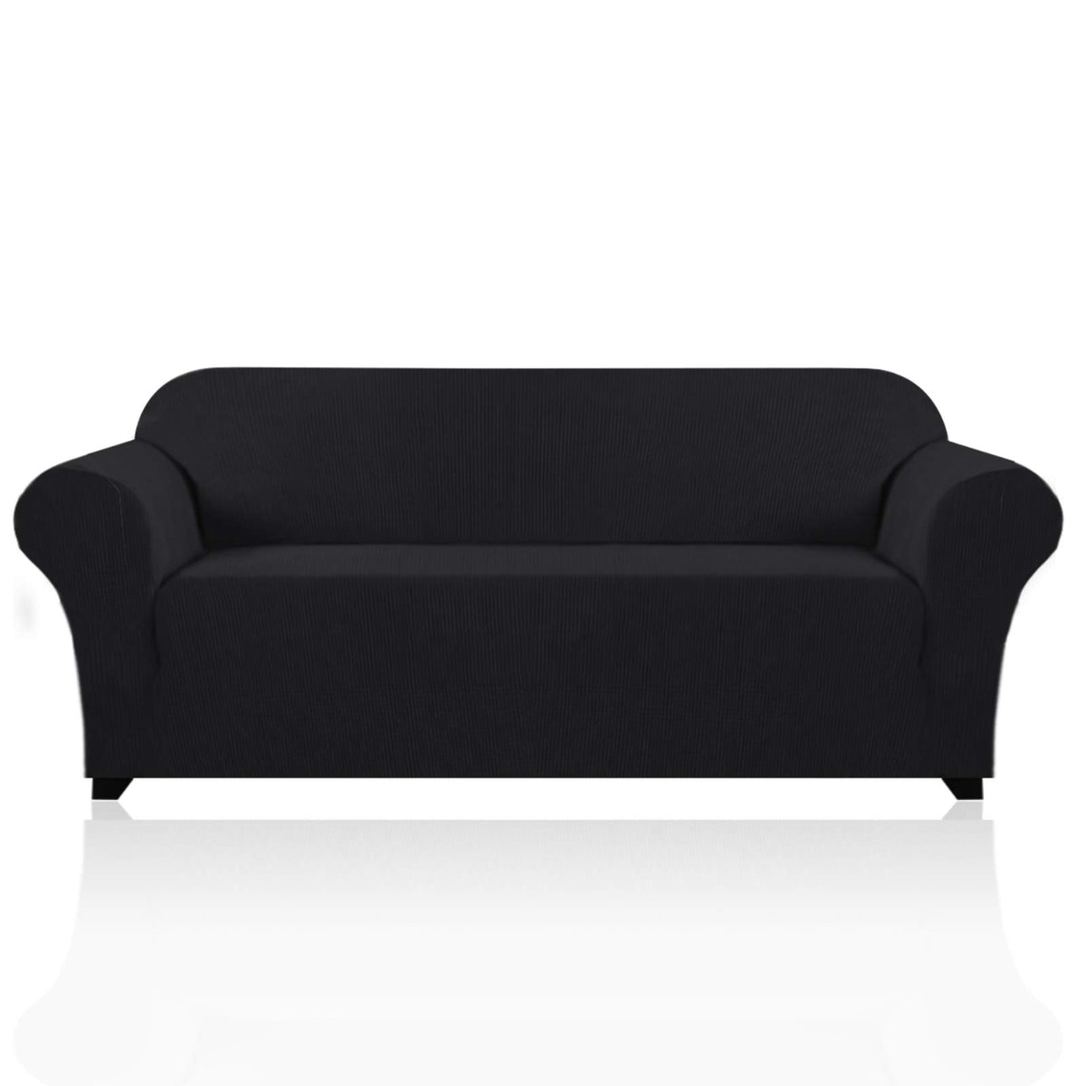 PrinceDeco Stretch Loveseat Sofa Cover Slipcover Couch Cover for 2 Cushion Sofa Washable Sofa Cover for Pets Friendly Furniture Protector Covers with Non Slip Bottom(Loveseat, Brown)