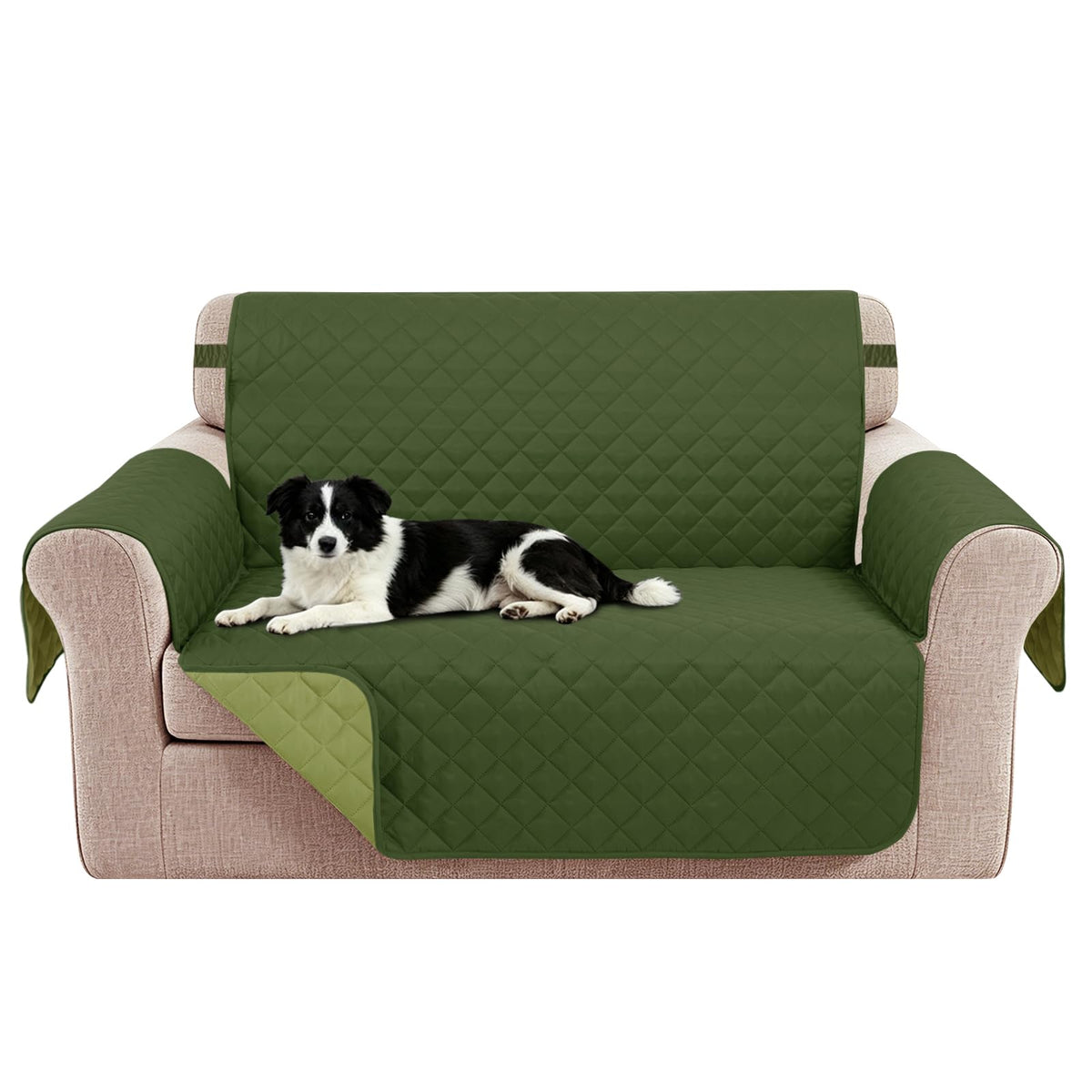 Reversible Sofa Cover for 3 Cushion, Chocolate/Beige