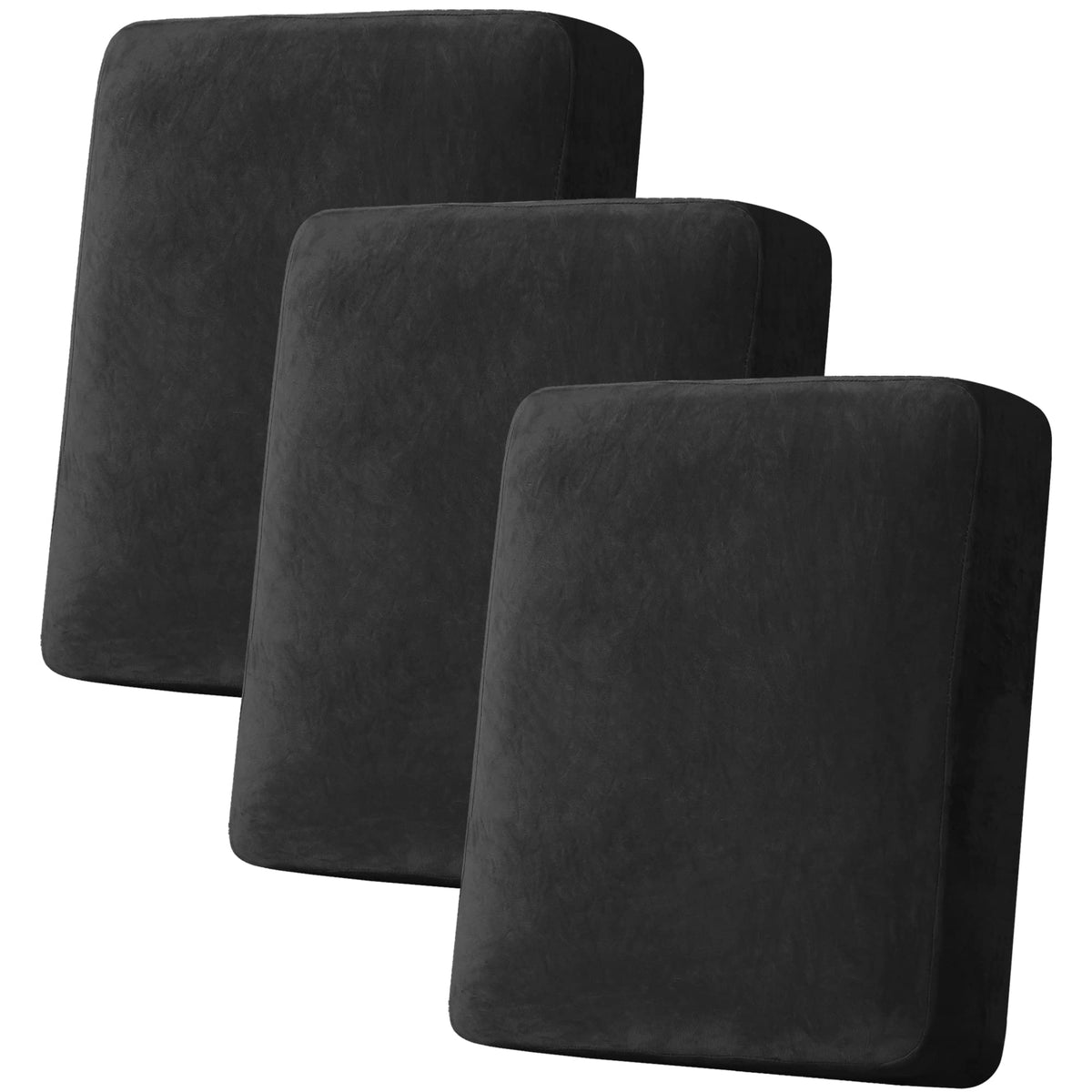 H.VERSAILTEX Velvet Stretch Couch Cushion Cover Plush Cushion Slipcover for Chair Loveseat Sofa Cushion Furniture Protector Seat Cushion Sofa Cover (3 Piece Sofa Cushion Covers, Ivory)