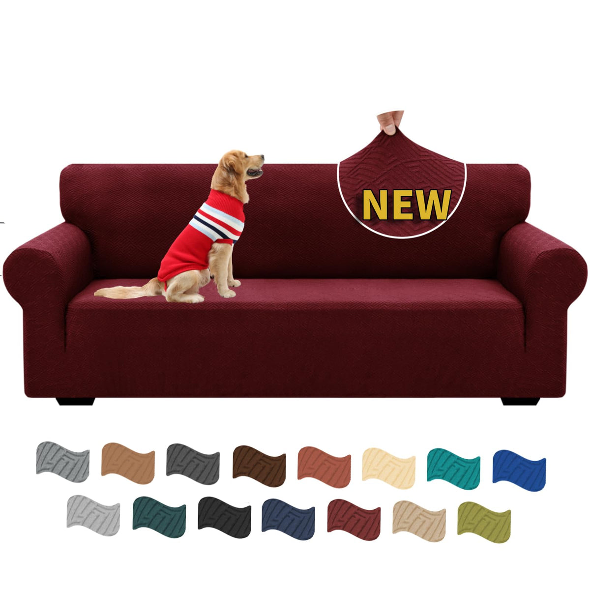XINEAGE Stretch Jacquard Sofa Cover, Non Slip Sofa Slipcover for Dog
