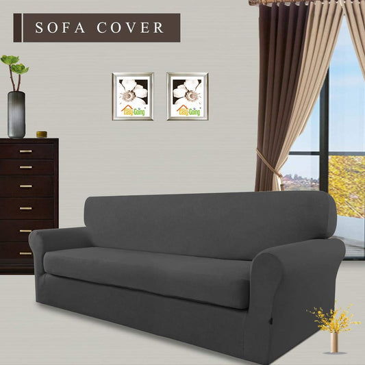 Easy-Going 2 Pieces Stretch Couch Sofa Slipcover Washable