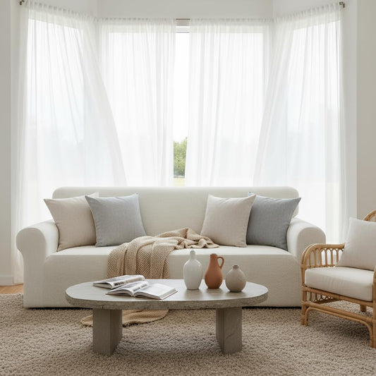 Easy-Going Stretch Couch Covers for Sofa Washable Large Cream