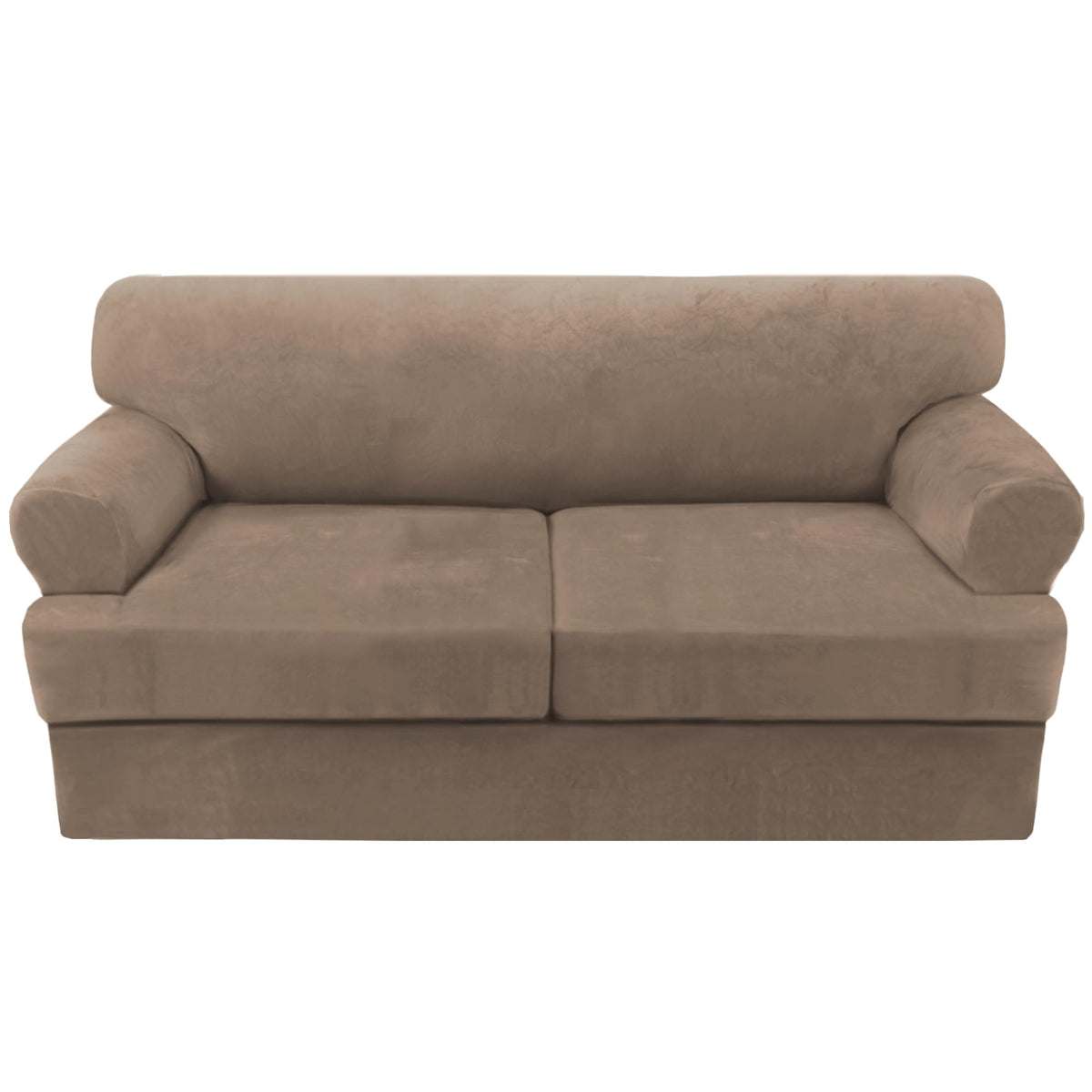 H.VERSAILTEX Sofa Cover 4 Piece T Cushion Sofa Slipcovers Couch Cover Furniture Protector Stretch T Cushion Sofa Covers for 3 Cushion Couch with 3 Individual T Cushion Covers, Ivory