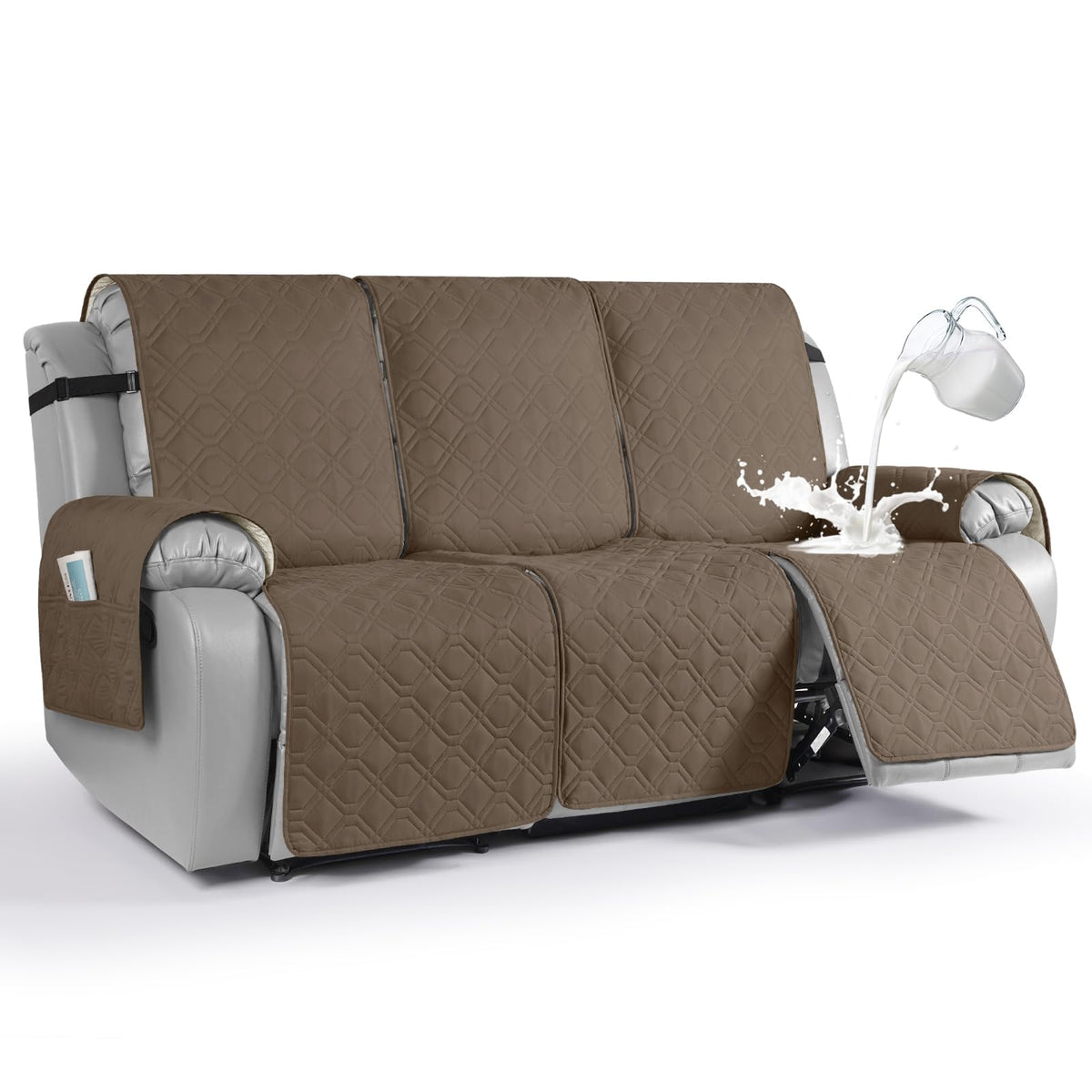 VANSOFY Waterproof Recliner Couch Covers Washable, Dark Gray,3 Seater