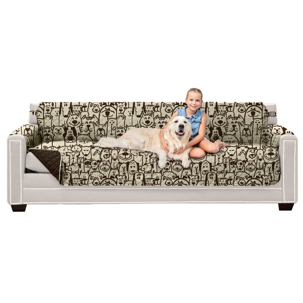 Sofa Shield® Couch Sofa Slip Cover for Dogs with Strap, Navy Sand