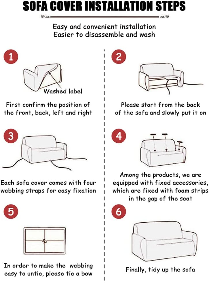 Shukii Stretch Couch Covers Printed Sofa Covers Slipcovers Loveseat for 2 Cushion Couches Furniture Protector with 1 Pillowcases
