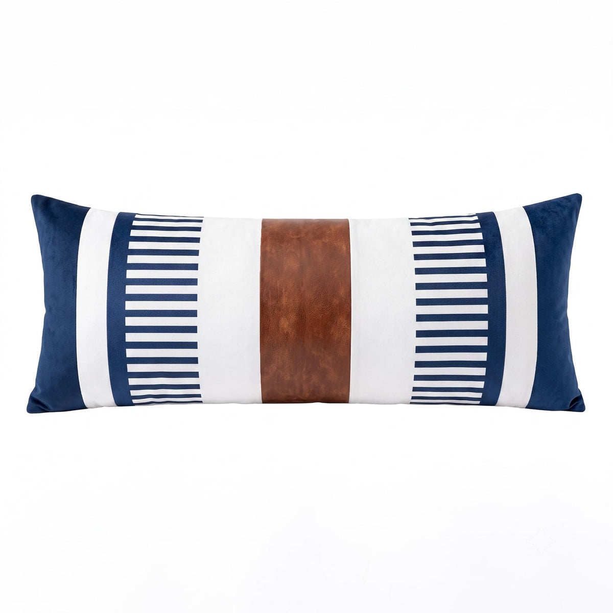 Decorative Striped Throw Pillow Cover 18x18 Black White & Brown