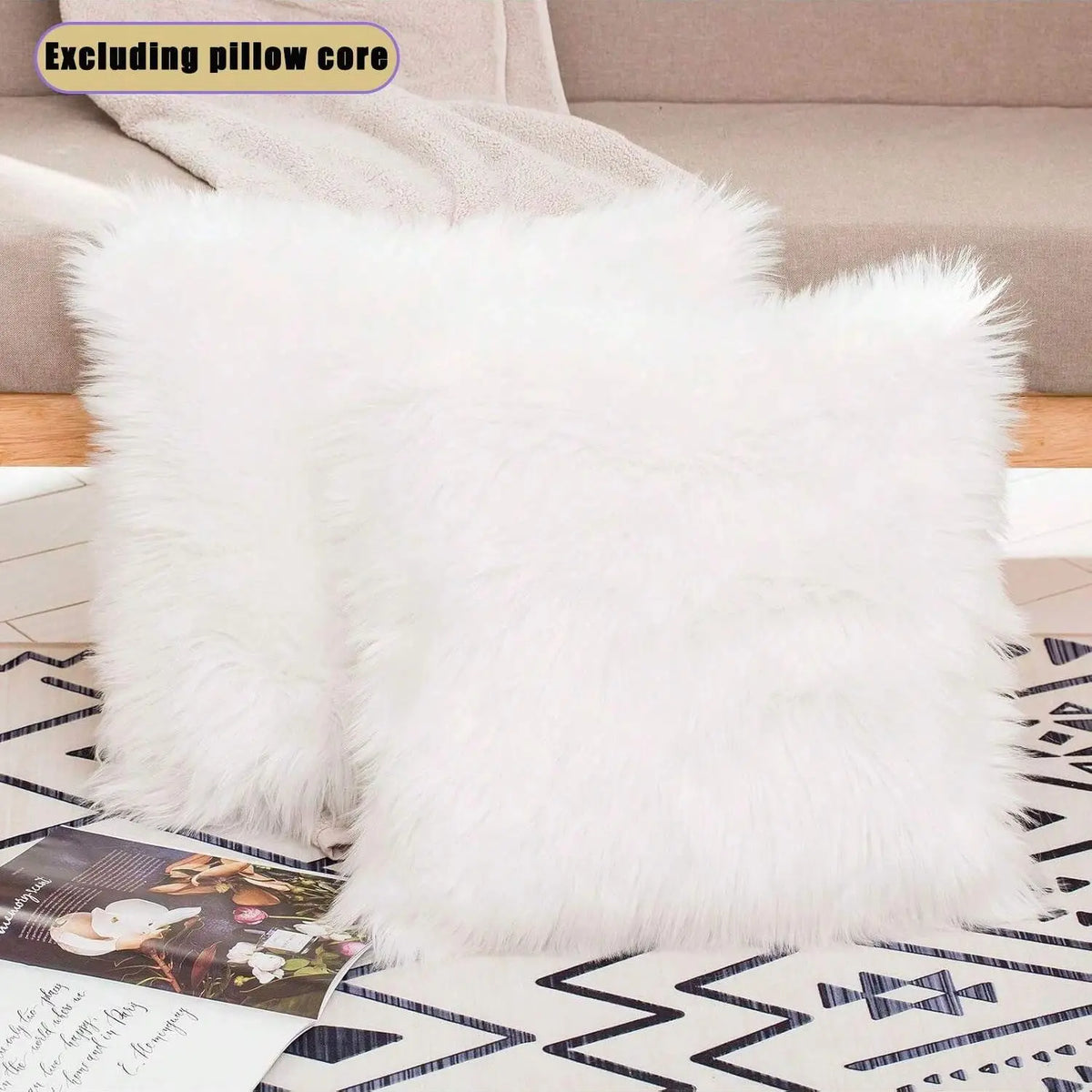 Valentine's Day Faux Wool Plush Pillow Cover, Soft Comfortable Non-Shedding Furry Cushion Cover, Washable Foldable Detachable Cover for Living Room and Bedroom Decor, Bedroom Decorative Accessories #GLOBAL PICKS