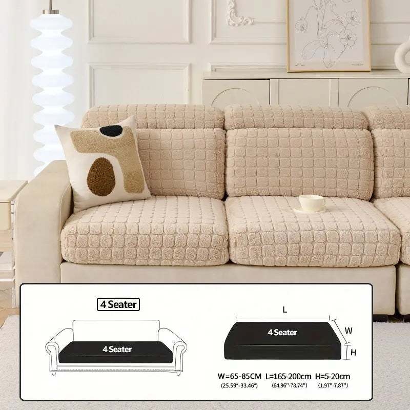Elastic Couch Cover with Drawstring Design, Soft Removable Washable Sofa Pad, Dust-Proof Anti-Slip Split Sofa Set, Sofa Slipcover