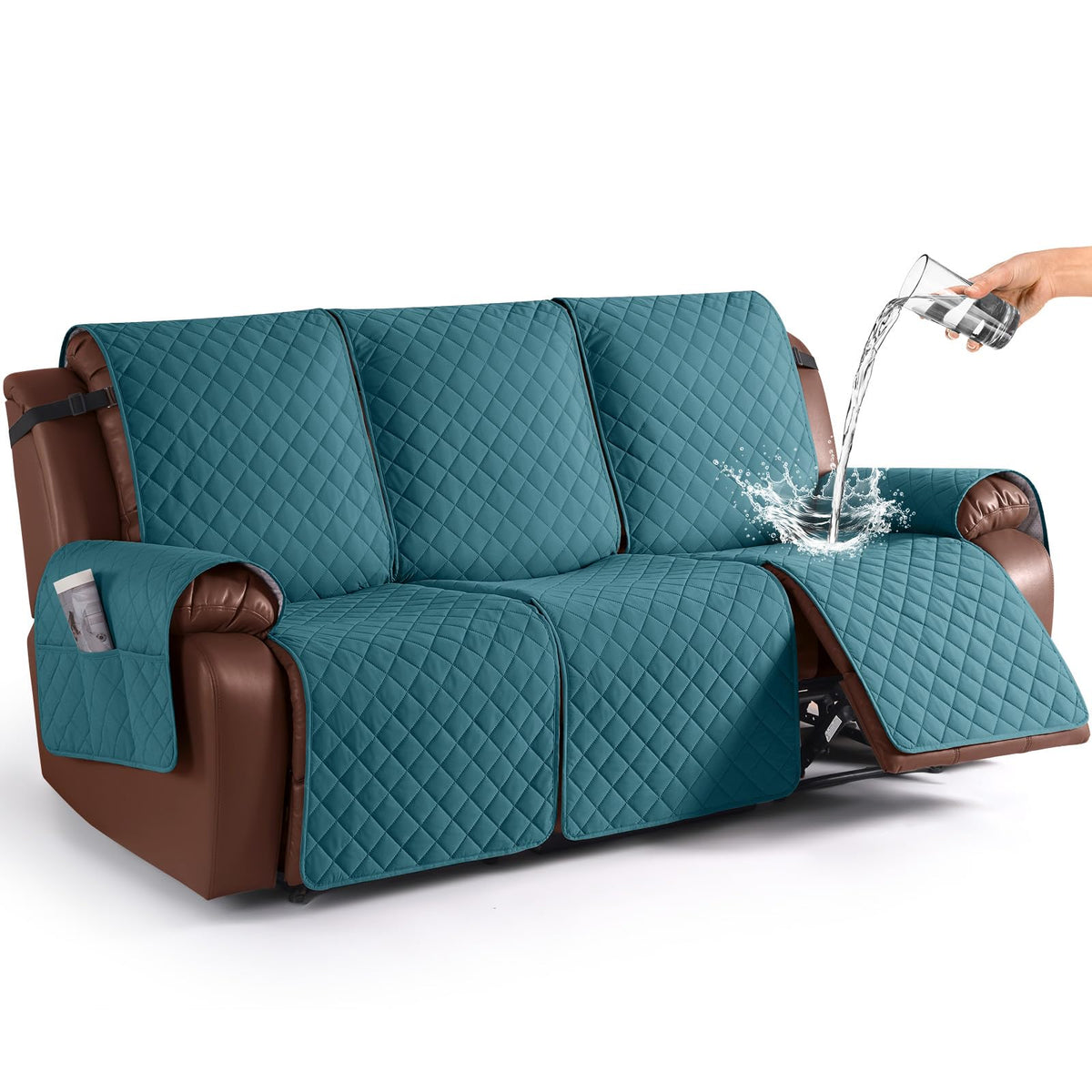 KinCam Waterproof Recliner Sofa Covers Washable, 3 Seater, Chocolate