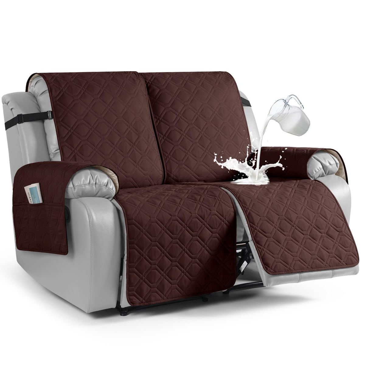 VANSOFY Waterproof Recliner Couch Covers Washable, Dark Gray,3 Seater
