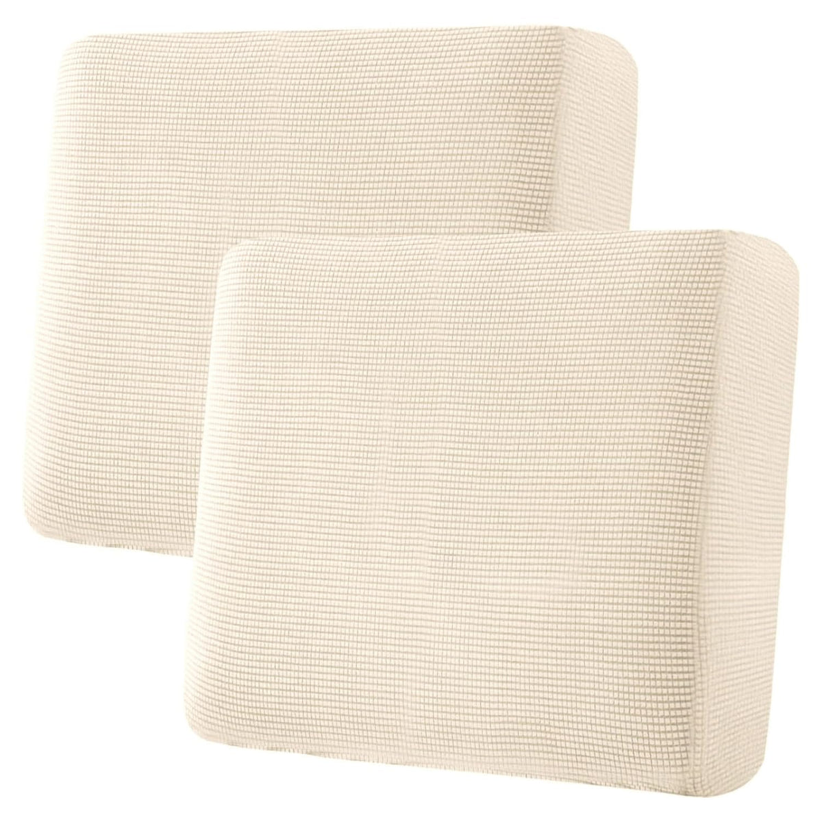 H.VERSAILTEX Super Stretch Individual Seat Cushion/Couch Slipcover Sets Thick Jacquard Textured Twill Fabric (3 Piece Sofa Covers, Sand)