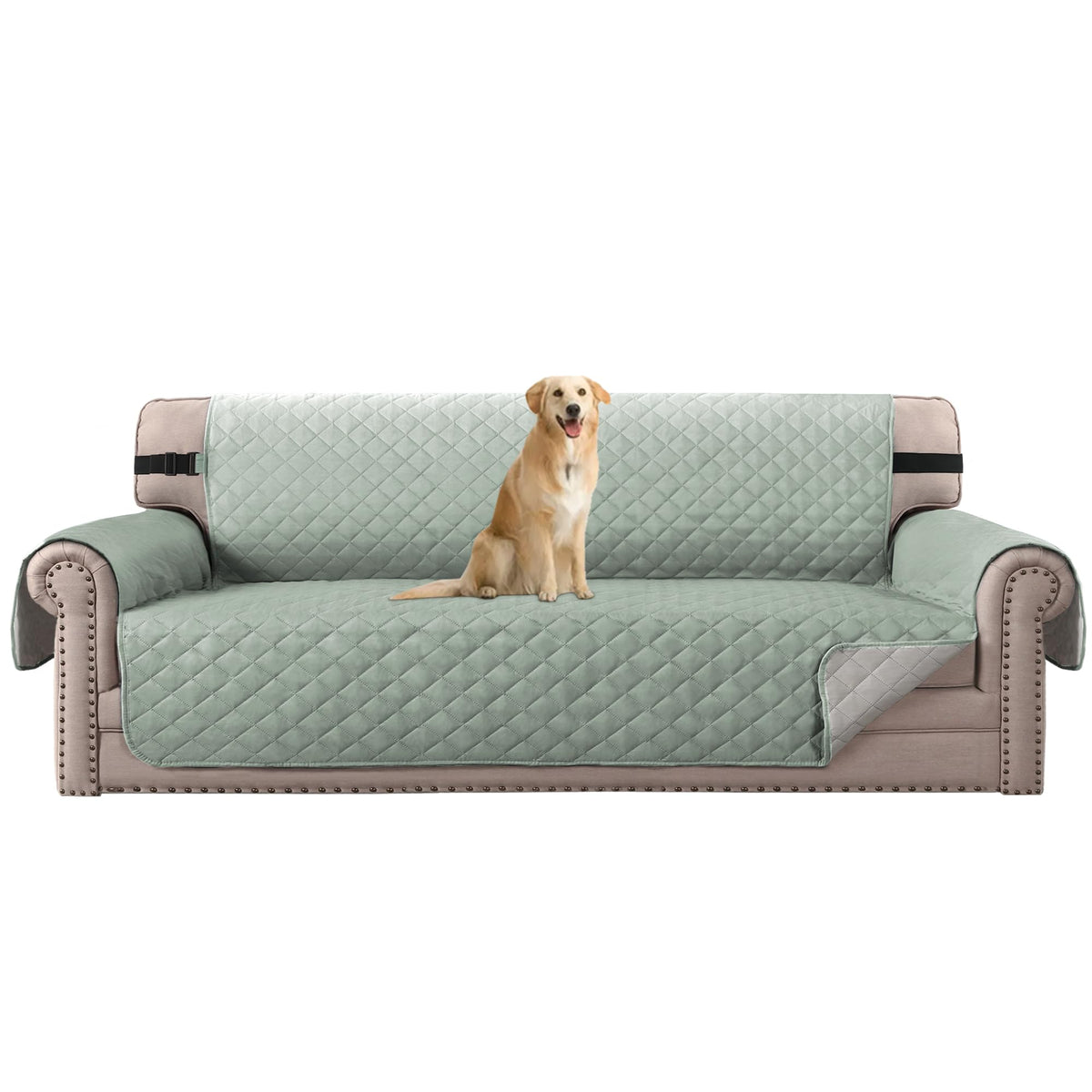 H.VERSAILTEX Reversible Couch Cover for 3 Cushion Cover Pet Friendly Sofa Cover for Dog Washable Furniture Protector Water Resistant Slipcover with Non Slip Elastic Strap(Sofa, Ivory/Beige)