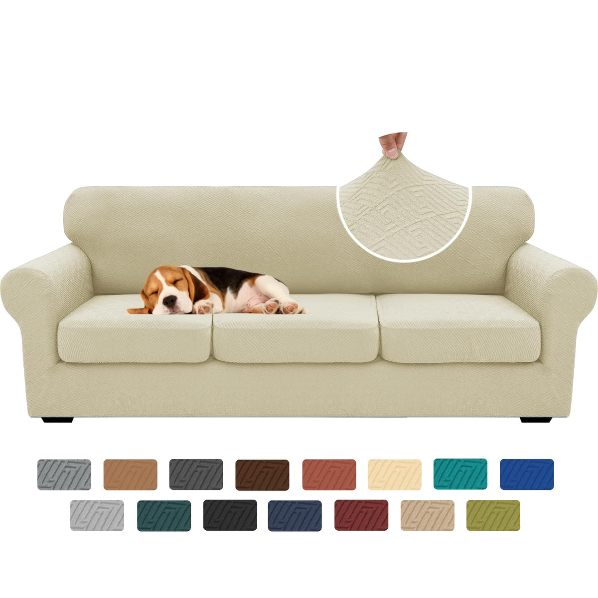 XINEAGE 4-Piece Stretch Sofa Cover, Washable Couch Covers for Dog