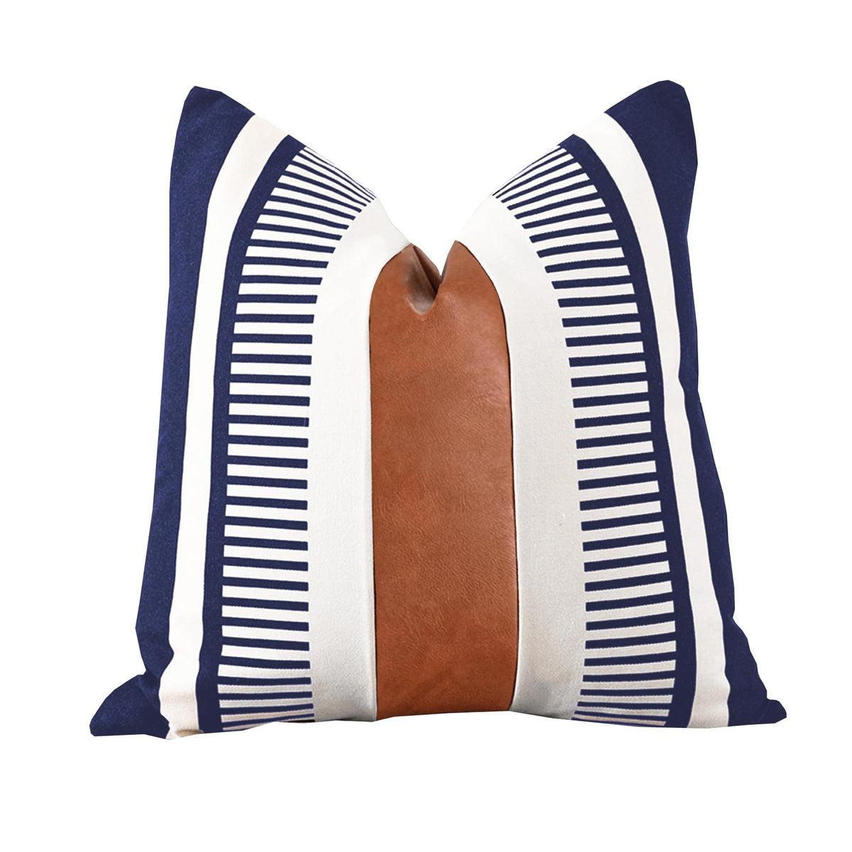 Decorative Striped Throw Pillow Cover 18x18 Black White & Brown