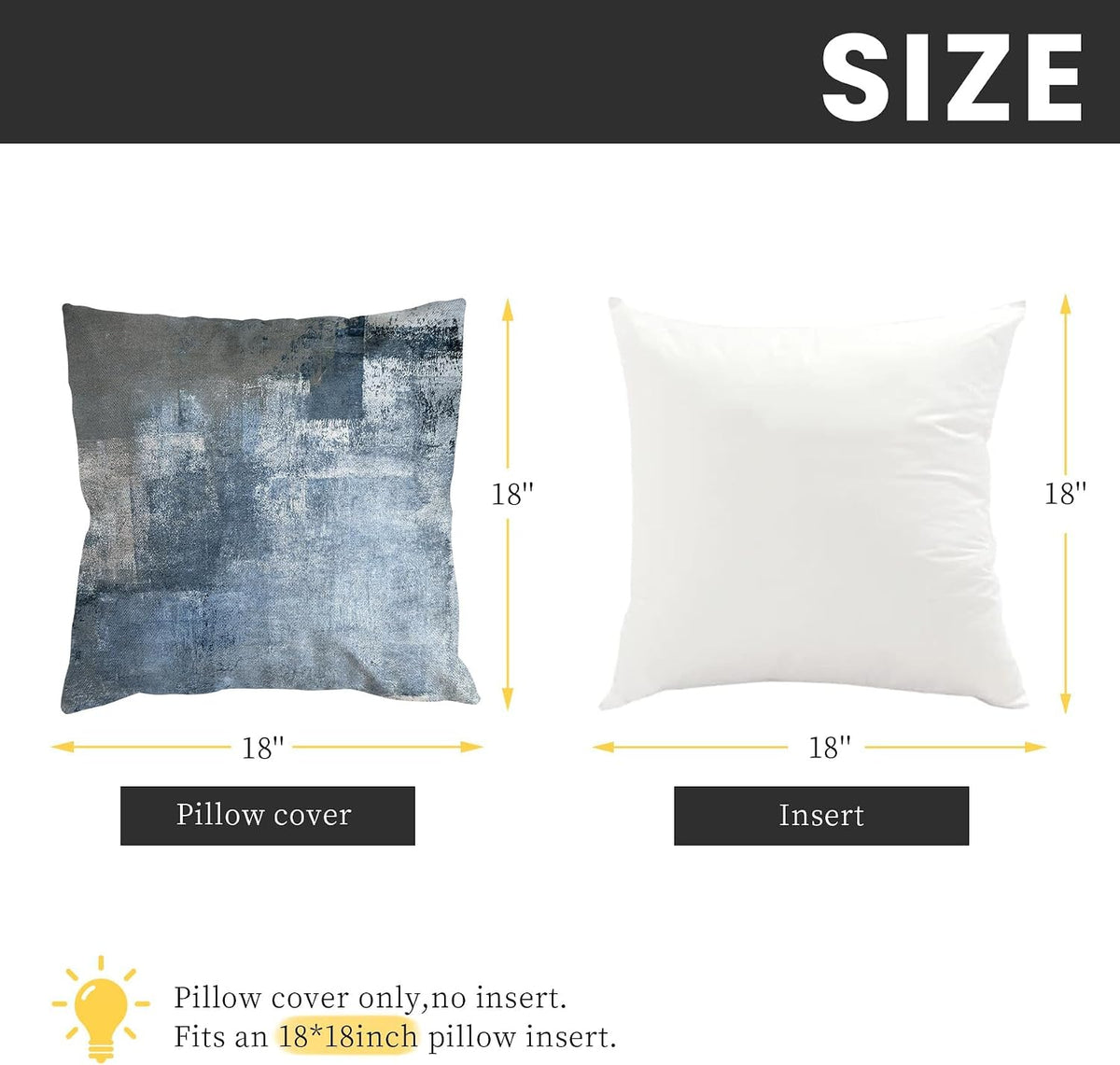 18x18 Blue Throw Pillow Covers Set of 4