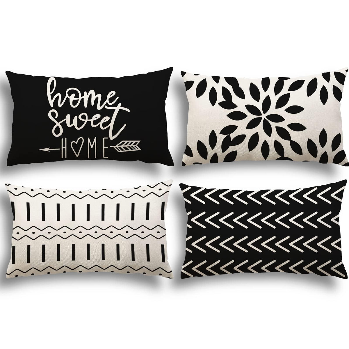 YCOLL Pillow Covers 18x18 Set of 4, Modern Sofa Throw Pillow Cover, Decorative Outdoor Linen Fabric Pillow Case for Couch Bed Car,Light Blue