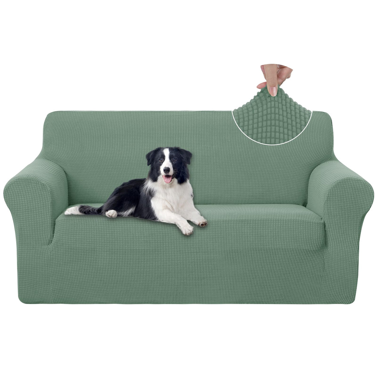 U-NICE HOME Stretch Couch Cover Slipcover for 3 Cushion Sofa, Chocolate