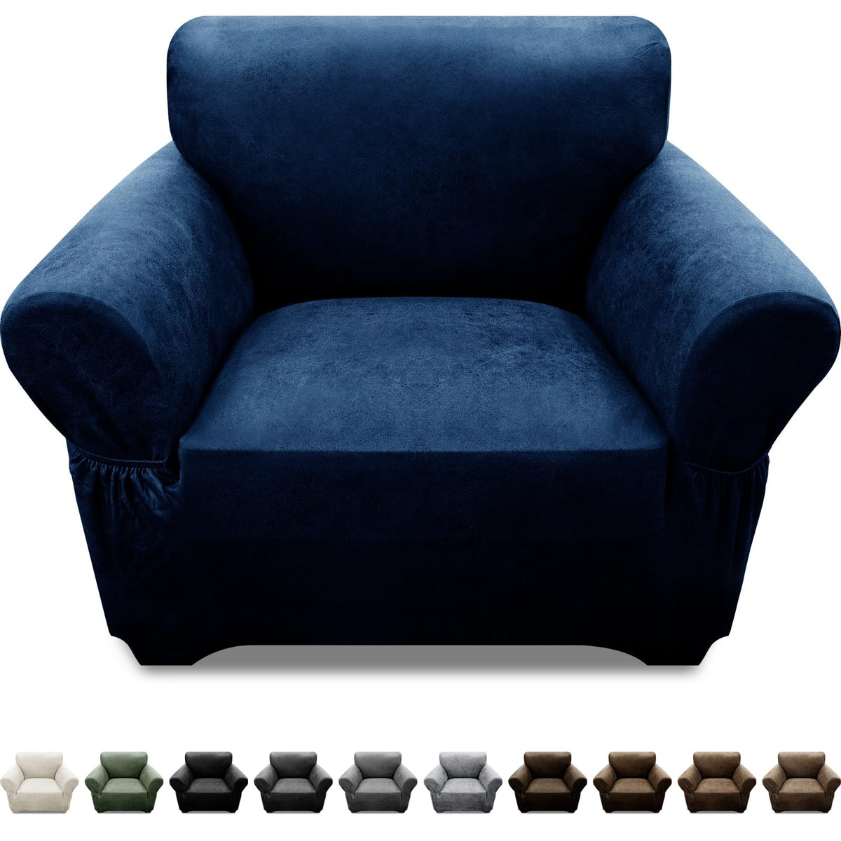 Couch Cover Leather Look 3 Seater Couch Sofa Cover 1-Piece Sofa Slipcover Stretch Furniture Protector with Elastic Bottom & Pockets(Sofa, Coffee)