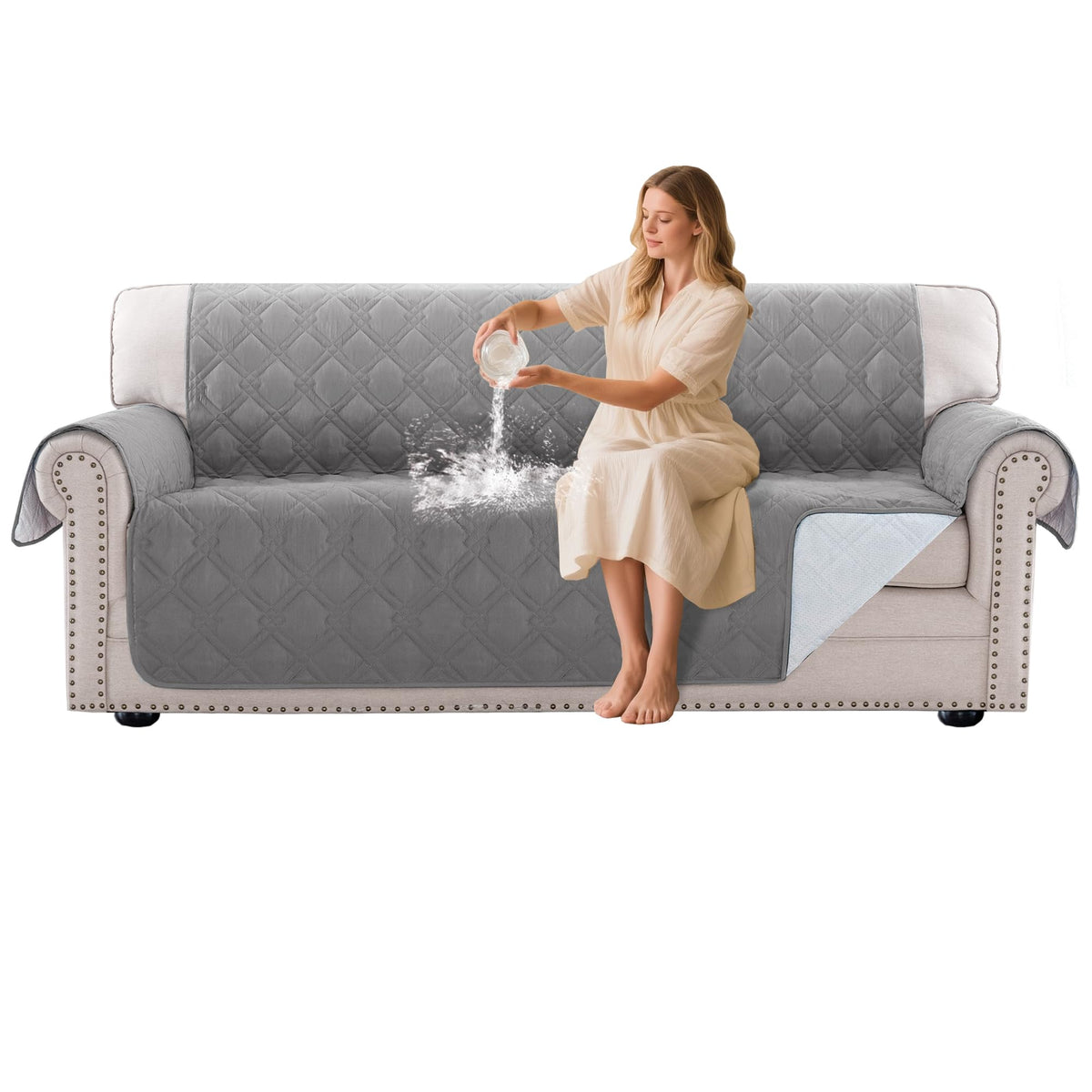 Turquoize 100% Waterproof Sofa Covers Couch Cover for Dogs, Sofa 70"