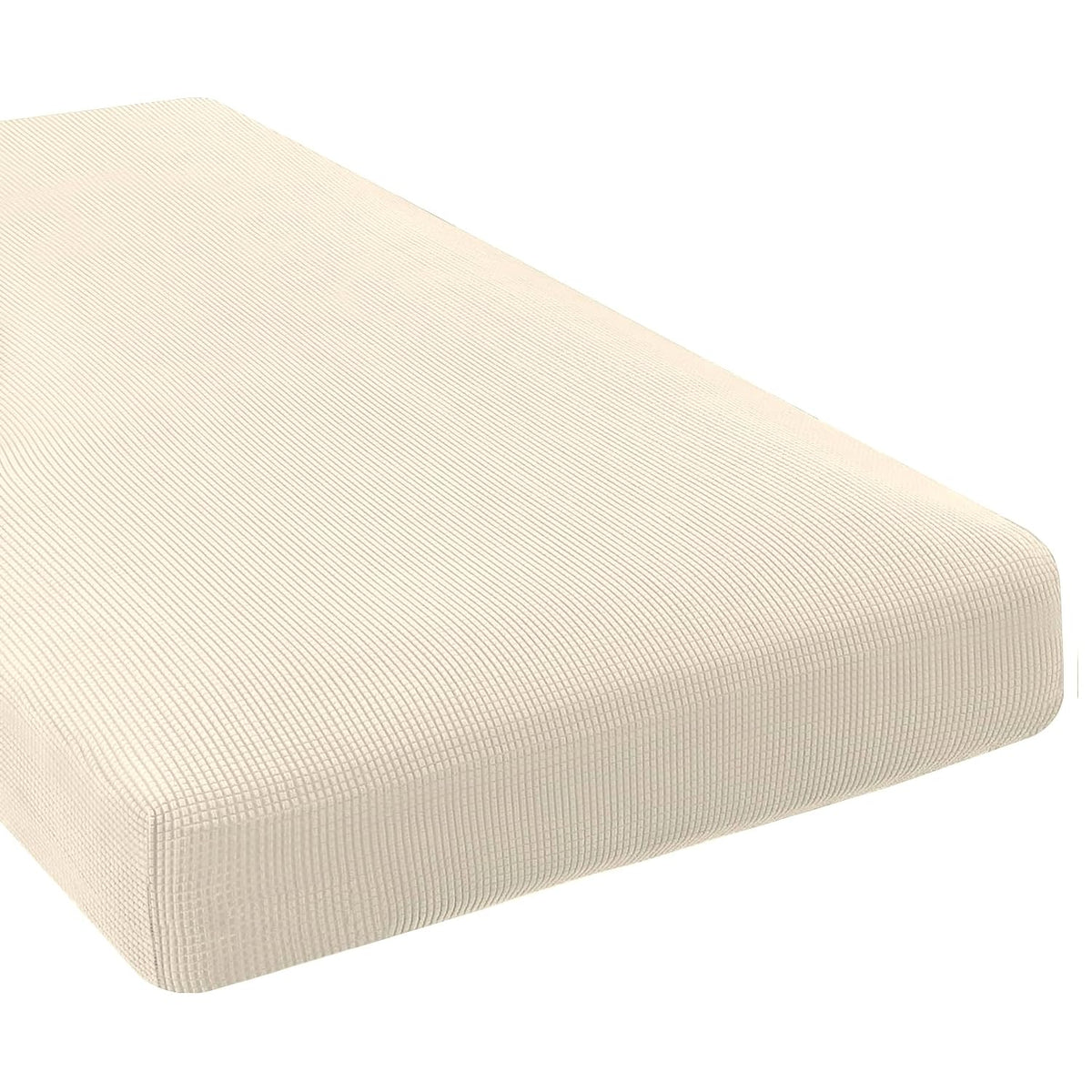 H.VERSAILTEX Super Stretch Individual Seat Cushion/Couch Slipcover Sets Thick Jacquard Textured Twill Fabric (3 Piece Sofa Covers, Sand)