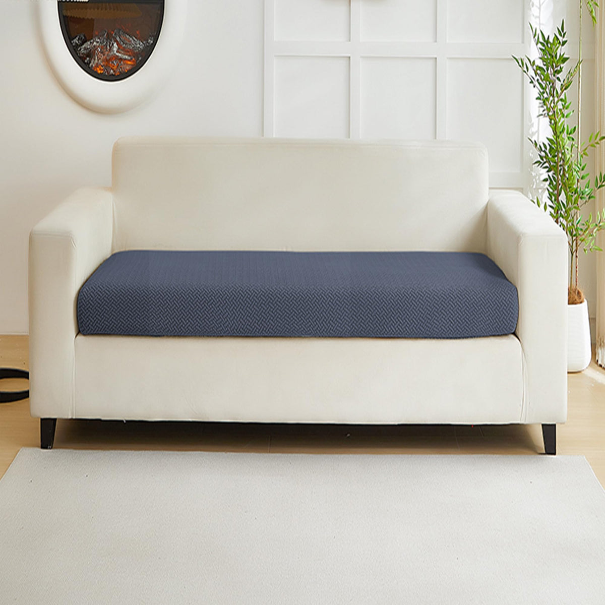 Yoovat Couch Cushion Covers for Sofa Couch Covers Wear-Resistant Universal Sofa Cover Washable Stretch for Sectional Slipcovers (Texture-Light Gray,Large Single Seat Cover)