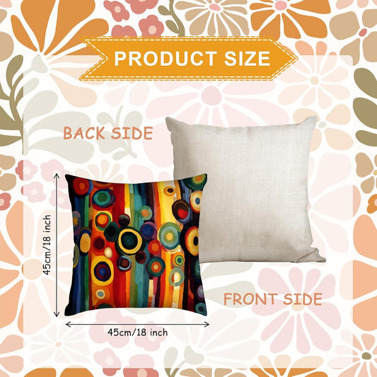 Floral Pillow Covers 18X18 Set of 4, Summer Spring Decorative Cushion Covers, Colorful Flower Throw Pillow Cases, Outdoor Cushion Covers for Home Sofa Bed Couch Outdoor Living Room