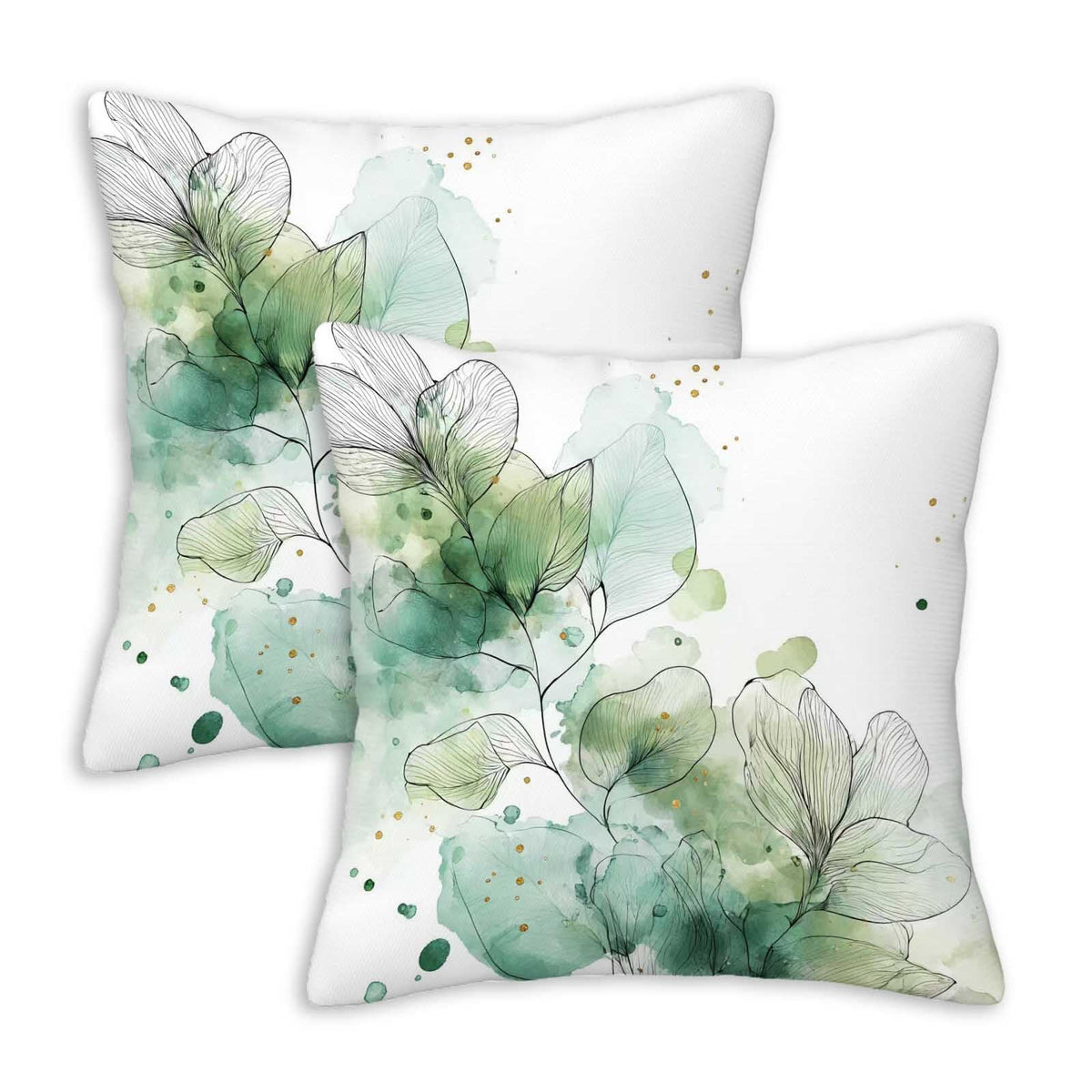 Floral Throw Pillow Covers 18x18 Set of 2, Cushion Covers, Decorative Square Pillowcases for Couch, Bedroom, Living Room(B)