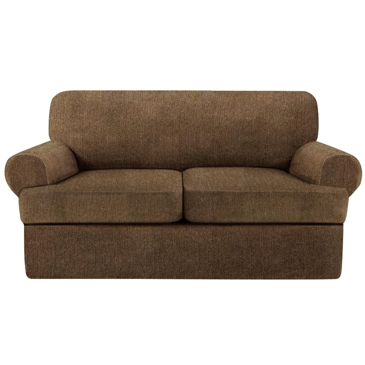 4 Piece T Cushion Sofa Slipcovers Stretch Couch Cover Furniture Covers with 3 Individual T Cushion Covers, Machine Washable for Living Room (Green, 3 Cushions)
