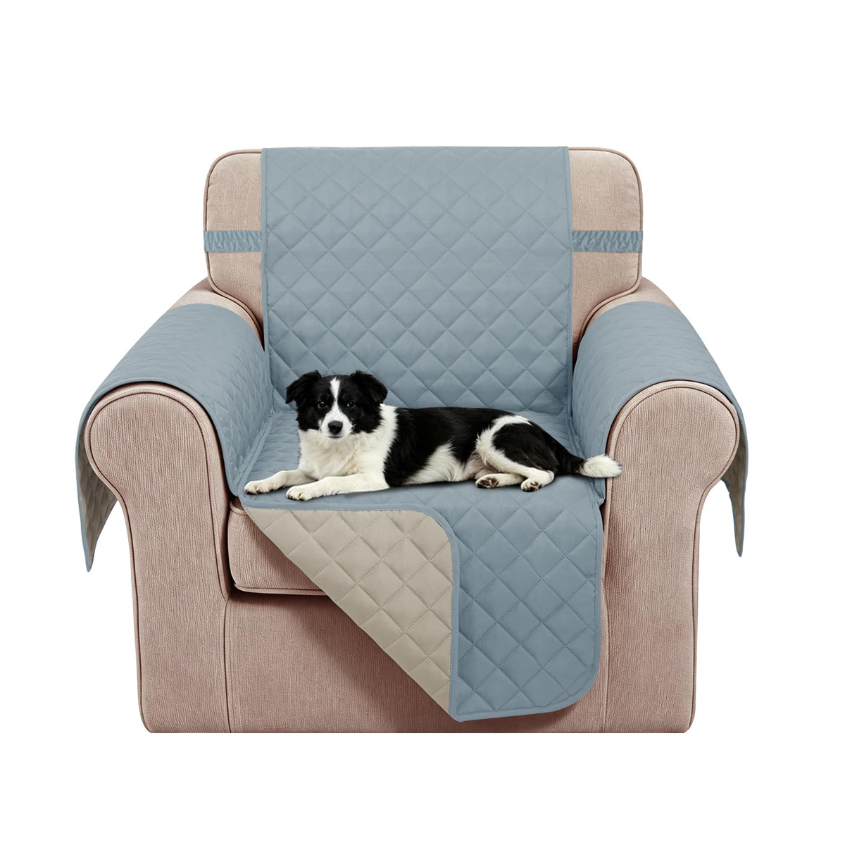Reversible Sofa Cover for 3 Cushion, Chocolate/Beige