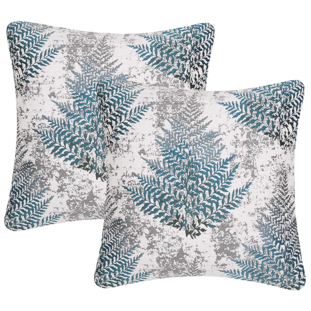 Yeiotsy Pack of 2 Nordic Style Decorative Throw Pillow Covers for Sofa Bed Card Chair Geometric Cushion Cases Jacquard Chenille (Grey Stripes, 18 X 18 Inches)
