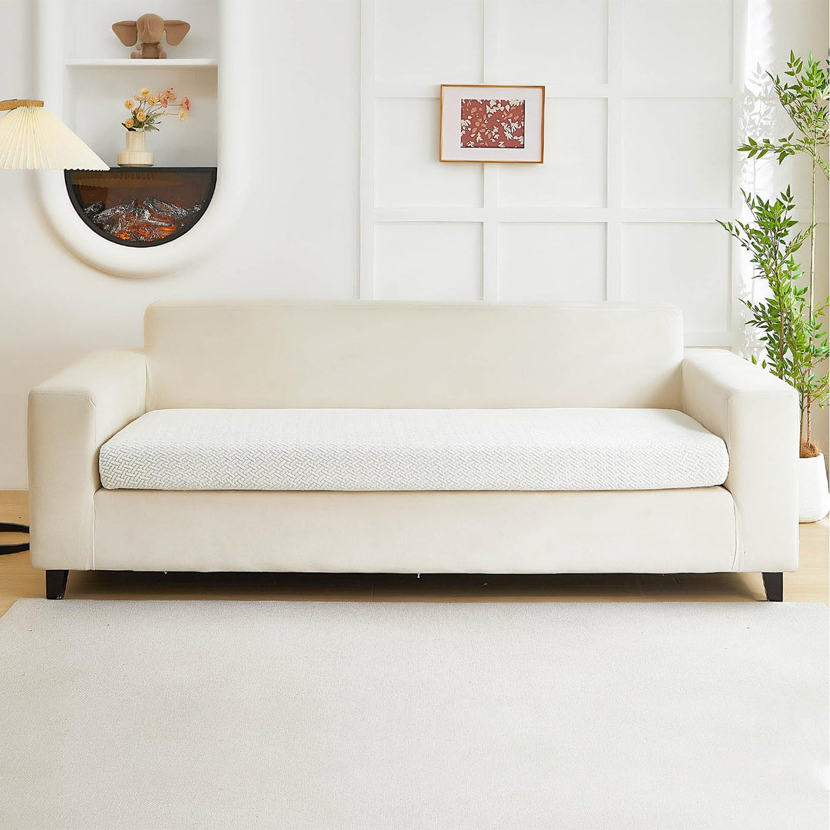 Sofa Covers Couch Covers for Sofa Pet Friendly Couch Cushion Covers Universal Sofa Covers Washable Stretch Slipcovers for Sectional Sofa (Texture Light Gray,Large Single Seat Cover)