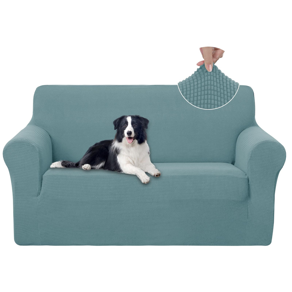 U-NICE HOME Stretch Couch Cover Slipcover for 3 Cushion Sofa, Chocolate