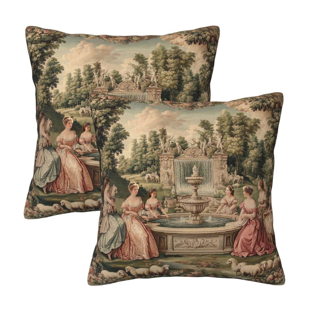 Landscape Throw Pillow Covers 18x18 Inch Set of 2 Western Decorative Cushion Cases for Couch Living Room Bedroom