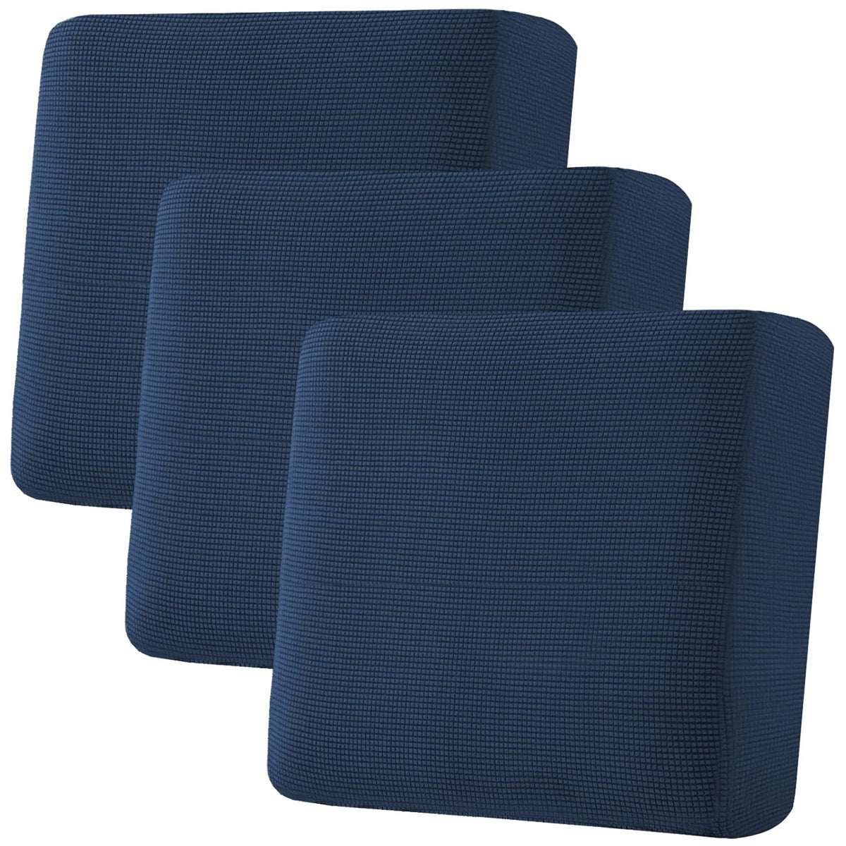 H.VERSAILTEX Super Stretch Individual Seat Cushion/Couch Slipcover Sets Thick Jacquard Textured Twill Fabric (3 Piece Sofa Covers, Sand)