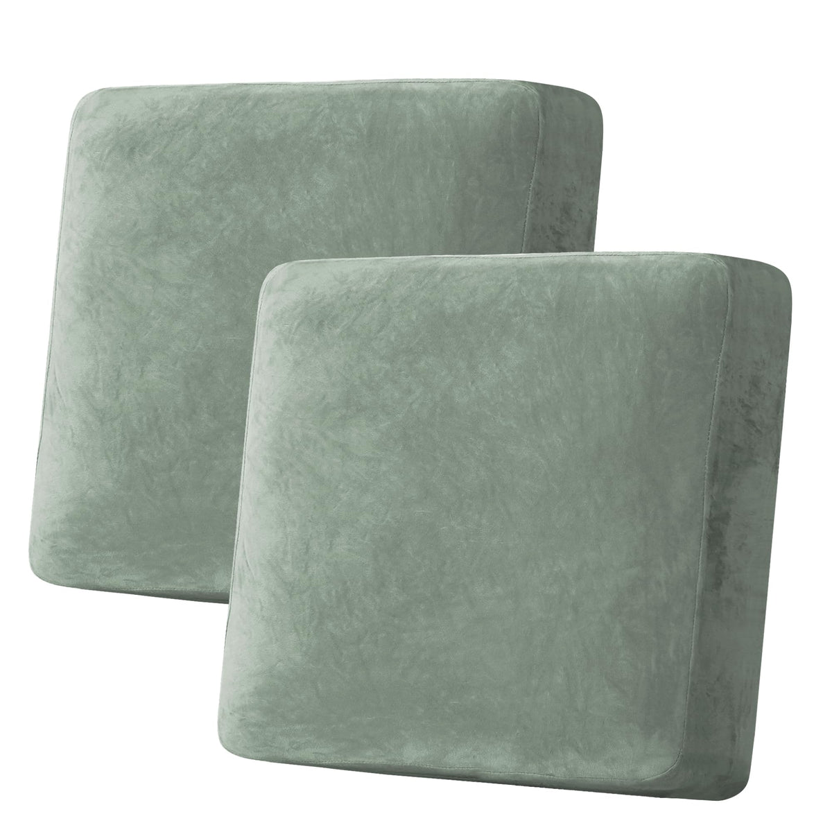 H.VERSAILTEX Velvet Stretch Couch Cushion Cover Plush Cushion Slipcover for Chair Loveseat Sofa Cushion Furniture Protector Seat Cushion Sofa Cover (3 Piece Sofa Cushion Covers, Ivory)
