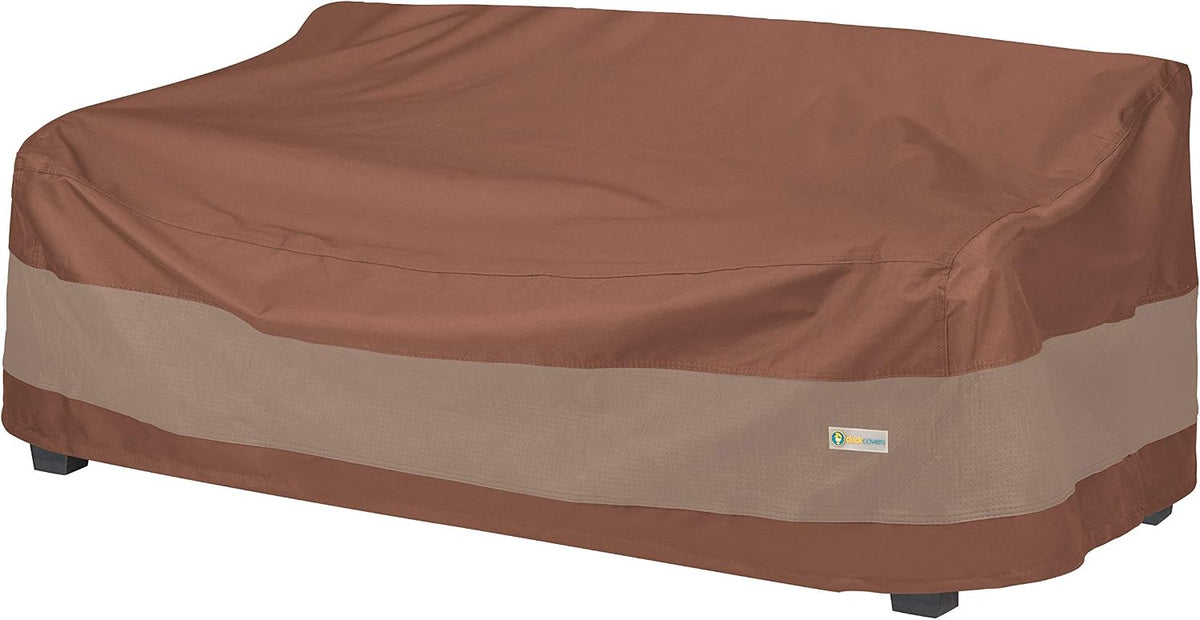 DUCKCOVERS Ultimate Patio Sofa Cover, 104"W x 40"D x 35"H, Mocha Cappuccino Patio Furniture Covers