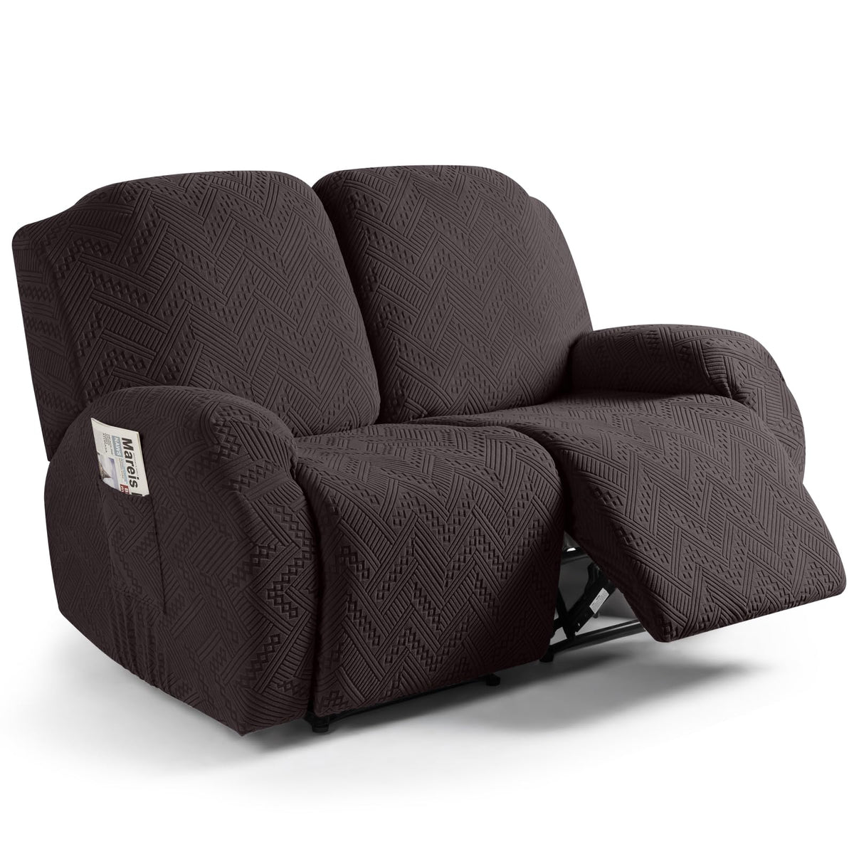 Ruaozz Recliner Couch Covers, Soft Stretch Sofa Slipcover, Chocolate