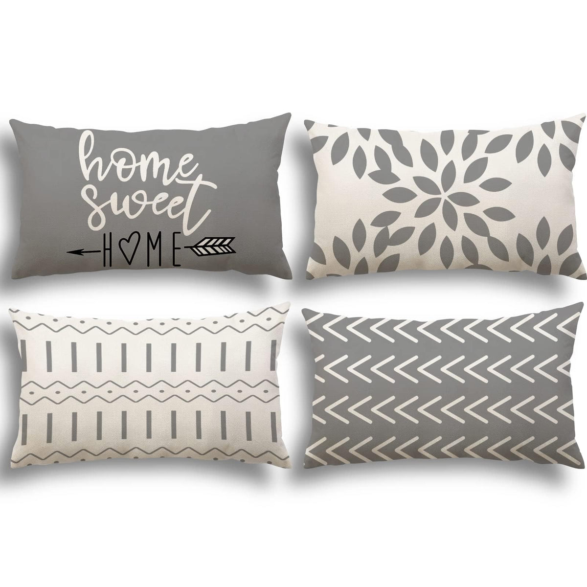 YCOLL Pillow Covers 18x18 Set of 4, Modern Sofa Throw Pillow Cover, Decorative Outdoor Linen Fabric Pillow Case for Couch Bed Car,Light Blue