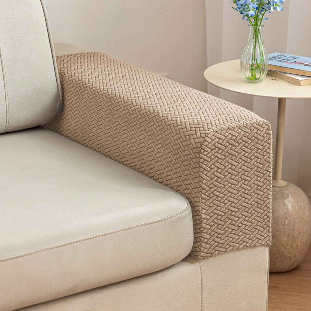 Sofa Covers Couch Covers for Sofa Pet Friendly Couch Cushion Covers Universal Sofa Covers Washable Stretch Slipcovers for Sectional Sofa (Texture Light Gray,Large Single Seat Cover)