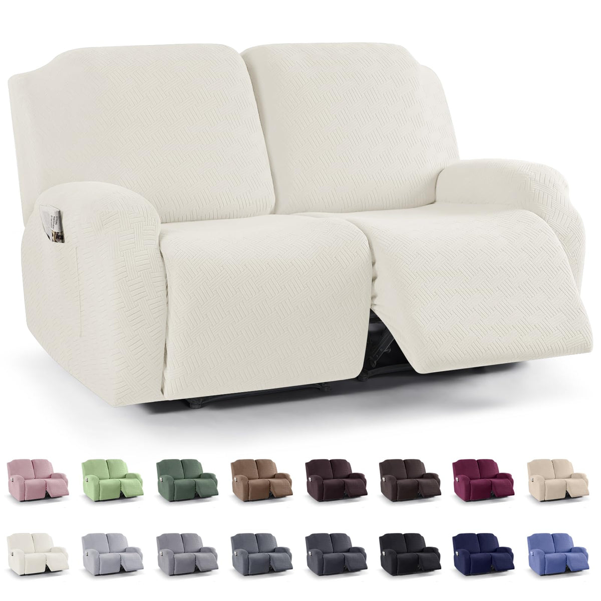 KinCam Recliner Sofa Covers, Stretch Reclining Cover, Dark Gray