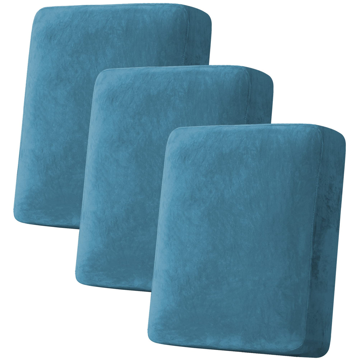 H.VERSAILTEX Velvet Stretch Couch Cushion Cover Plush Cushion Slipcover for Chair Loveseat Sofa Cushion Furniture Protector Seat Cushion Sofa Cover (2 Piece Large Sofa Cushion Covers, Ivory)
