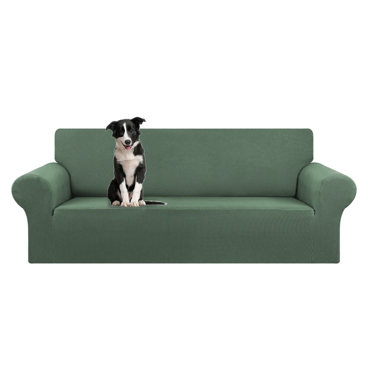 KEKUOU Stretch Couch Covers for Sofa, 3 Cushion Couch Slipcover,Black