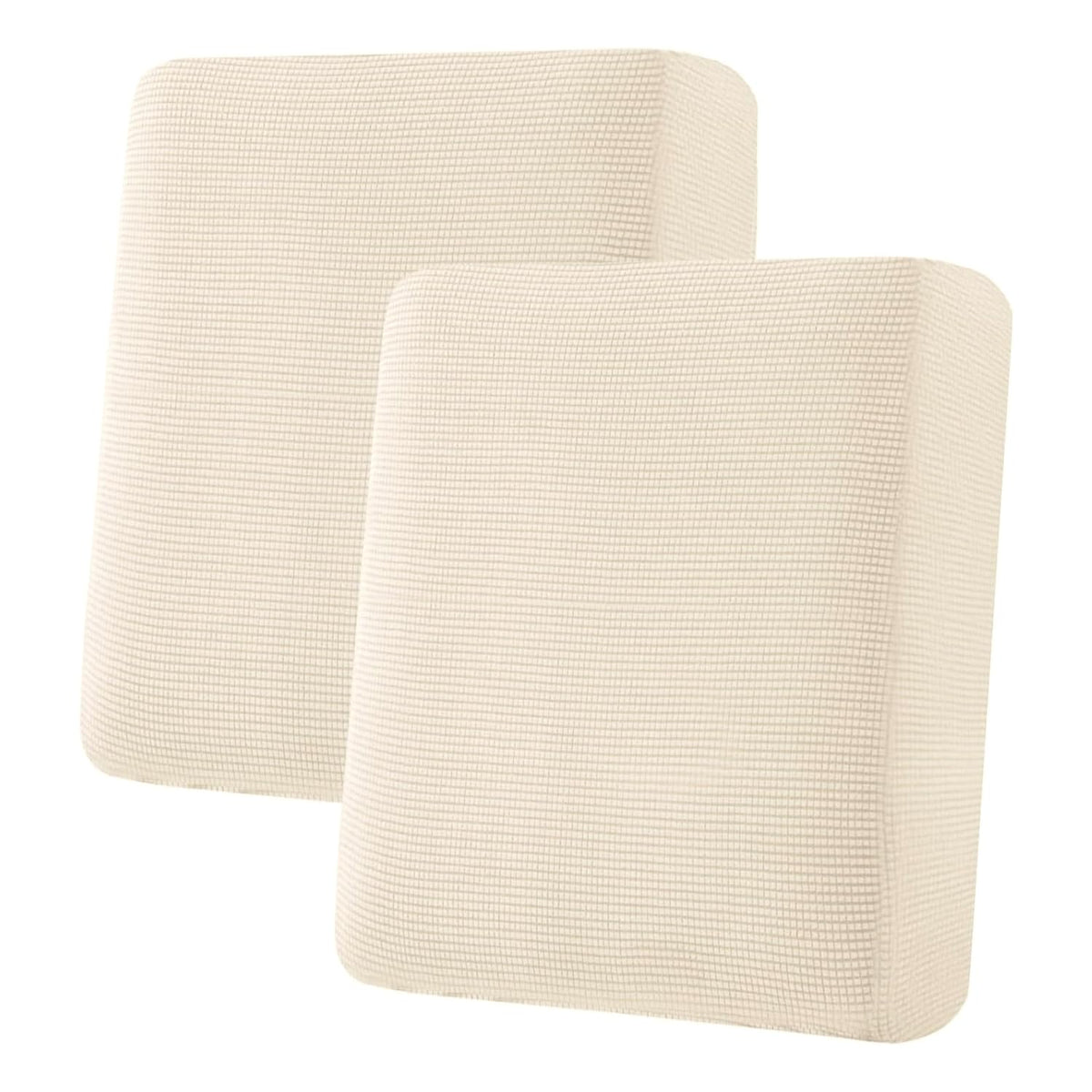 H.VERSAILTEX Super Stretch Individual Seat Cushion/Couch Slipcover Sets Thick Jacquard Textured Twill Fabric (3 Piece Sofa Covers, Sand)