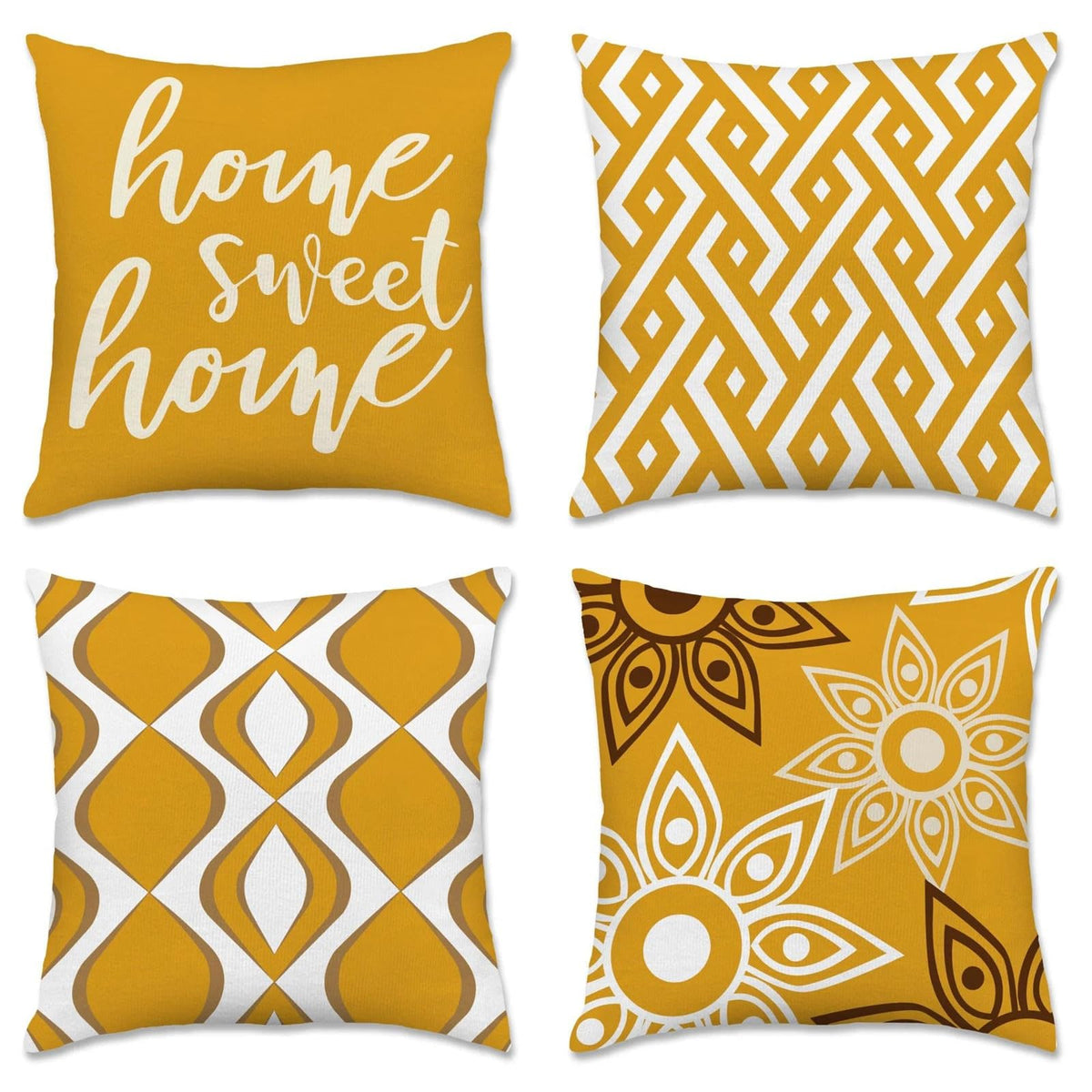 Hexagram Throw Pillow Covers 18x18, Gray Outdoor Pillow Covers Set of 4